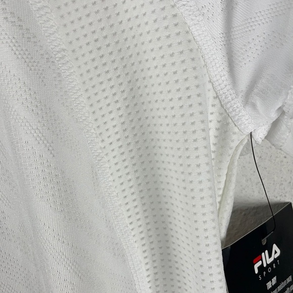 FILA | 🤍White TRU-DRY Stretch Wicking Fabric Sports Workout Top ✨NEW!✨ - Picture 5 of 6